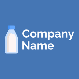 Milk bottle logo on a Steel Blue background - Agricultura