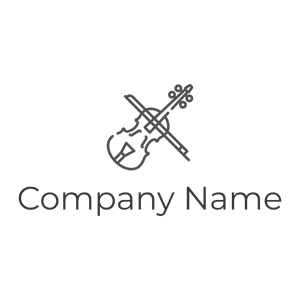 Outlined Violin logo on a White background - Entertainment & Arts
