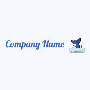 Whale logo on a Alice Blue background - Animali & Cuccioli