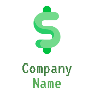 Pastel Green Dollar on a White background