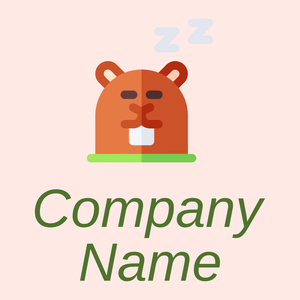 Groundhog logo on a Misty Rose background - Abstrakt