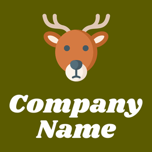 Deer logo on a Olive background - Animales & Animales de compañía