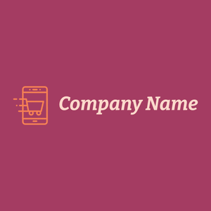 Online shop logo on a Rouge background - Computer