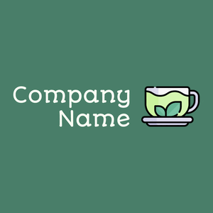 Green tea logo on a Dark Green Copper background - Essen & Trinken