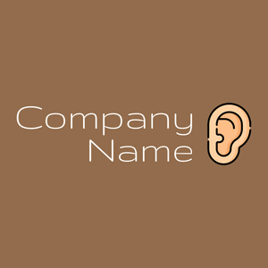 Ear logo on a Dark Tan background - Hospital & Farmácia