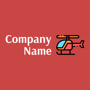 Helicopter logo on a Dark Coral background - Automobile & Véhicule