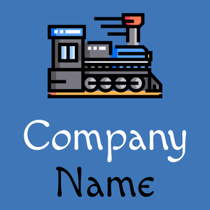 Locomotive logo on a Curious Blue background - Automobili & Veicoli