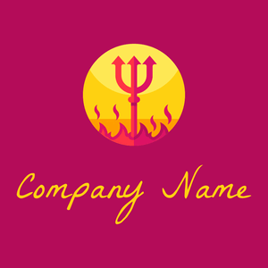 Trident logo on a Jazzberry Jam background - Religión
