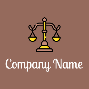 Justice logo on a Dark Chestnut background - Empresa & Consultantes