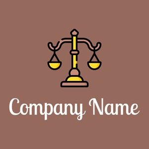 Justice logo on a Dark Chestnut background - Zakelijk & Consulting