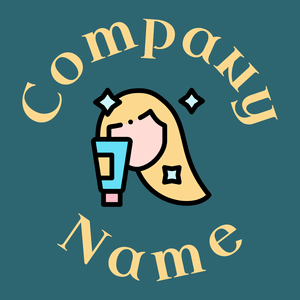 Hair mask logo on a Blumine background - Moda & Belleza