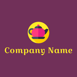 Teapot logo on a Palatinate Purple background - Comida & Bebida