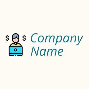 Digital nomad logo on a Floral White background - Zakelijk & Consulting
