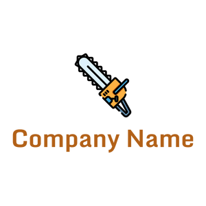 Chainsaw icon logo on a White background - Construcción & Herramientas