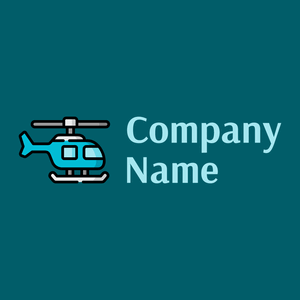 Helicopter logo on a Blue Lagoon background - Automobile & Véhicule
