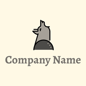 Wolf logo on a Corn Silk background - Dieren/huisdieren