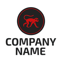 Red monkey logo in a circle - Animals & Pets