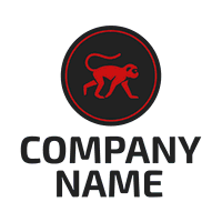 Logotipo de mono rojo en círculo - Animales & Animales de compañía Logotipo