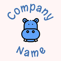 Hippopotamus logo on a Snow background - Tiere & Haustiere