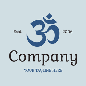 Logo yoga meditation on blue - Arte & Entretenimiento