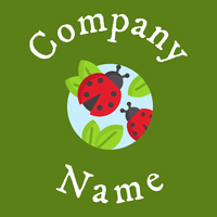 Ladybug logo on a Olive Drab background - Animali & Cuccioli