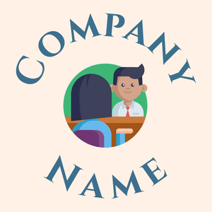 Rounded Interview logo on a Seashell background - Abstracto
