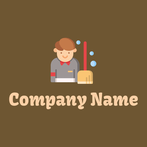 Cleaning service logo on a Shingle Fawn background - Limpieza & Mantenimiento