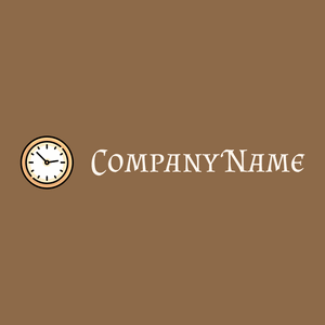 Clock logo on a Dark Tan background - Abstrato