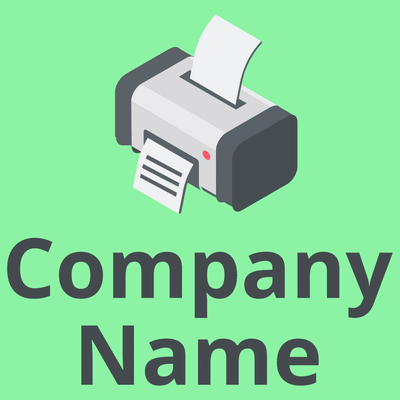 Desktop printer logo on green background - Tecnologia
