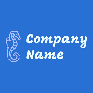 Seahorse logo on a Cerulean Blue background - Animais e Pets