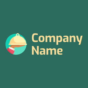Waiter logo on a Genoa background - Essen & Trinken