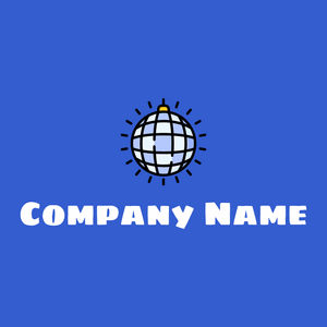 Disco ball logo on a Cerulean Blue background - Entertainment & Arts