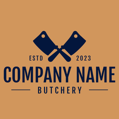 butchers knives logo on orange background - Essen & Trinken