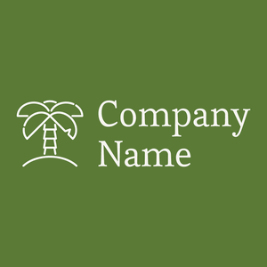 Palm logo on a Dark Olive Green background - Travel & Hotel