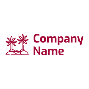Outlined Palm Trees Oasis logo on a White background - Voyage & Hotel