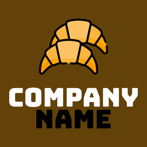 Croissant logo on a Raw Umber background - Cibo & Bevande