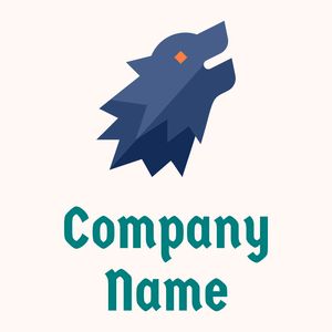 Wolf logo on a Seashell background - Animais e Pets