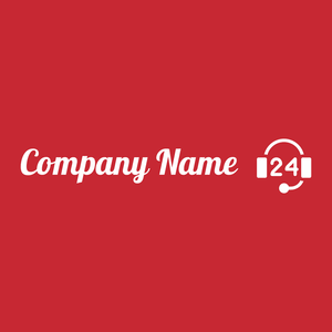 Call center logo on a Brick Red background - Abstract