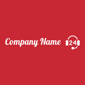Call center logo on a Brick Red background - Abstrato