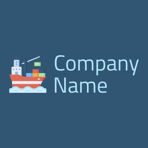 Terra Cotta Cargo ship on a Blumine background - Automóveis & Veículos