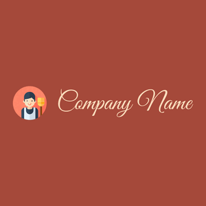 Maid logo on a Orange Roughy background - Limpeza & Manutenção