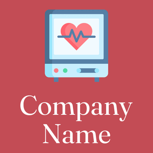 Cardiogram logo on a red background - Medicina & Farmacia
