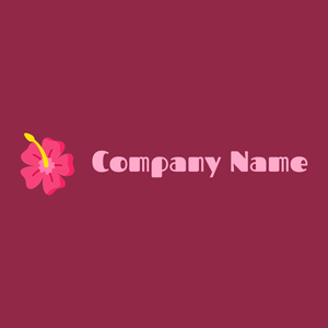 Hibiscus logo on a Lipstick background - Florale