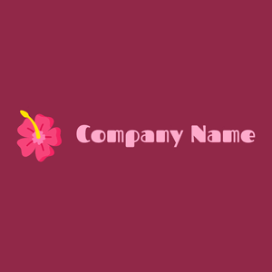 Hibiscus logo on a Lipstick background - Blumen