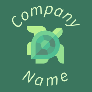 Turtle logo on a Viridian background - Animali & Cuccioli