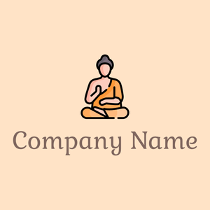 Buddha logo on a beige background - Religion