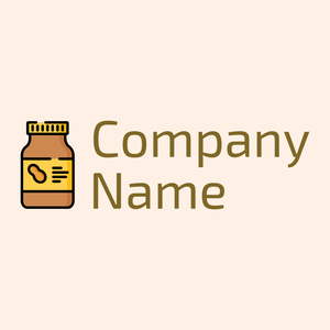 Peanut butter logo on a beige background - Landwirtschaft