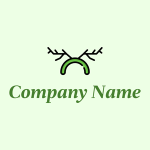 Green Deer horns logo on a Honeydew background - Animals & Pets