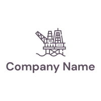 Oil rig logo on a White background - Industrie