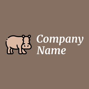 Hippopotamus logo on a Sand Dune background - Animales & Animales de compañía